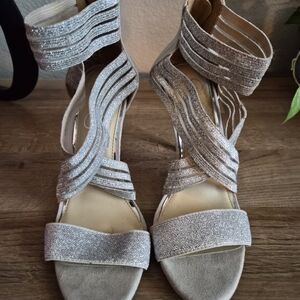 Jessica Simpson Silver Strappy Heels